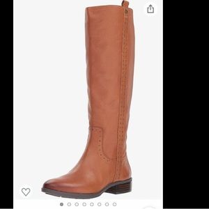 Sam Edelman Prina 2 whiskey leather knee high studded riding boots 8 wide calf